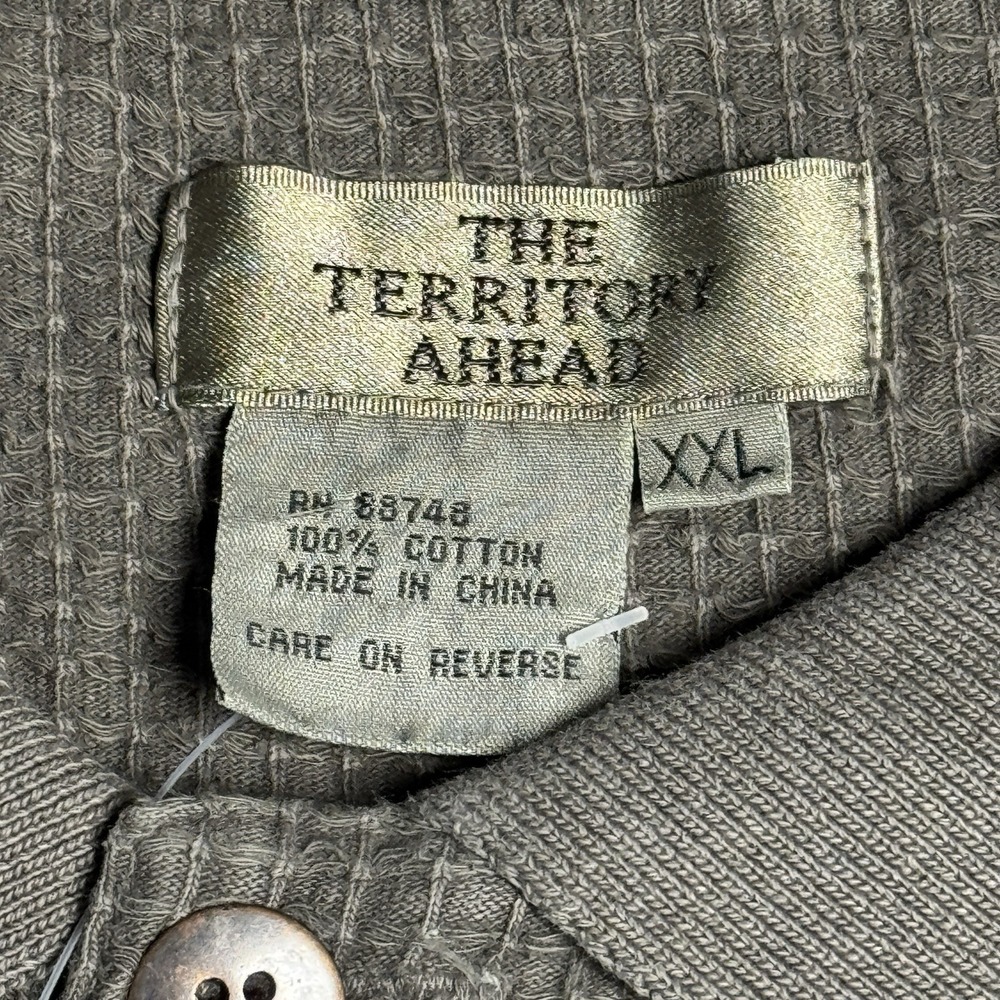 The‎ Territory Ahead Men's 2XL Gray- Green Polo Waffled Cotton Golf Casual - Picture 4 of 11
